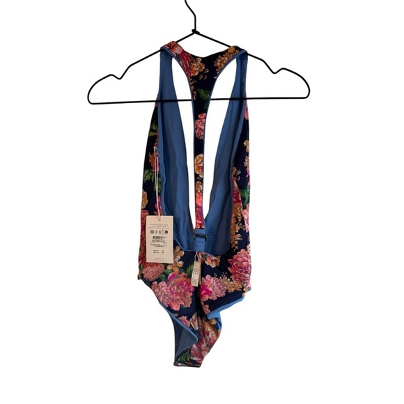 New! Maaji Reversible‎ Cheeky Cut Plunge One Piece - Indigo Blue Tiky - Picture 6 of 9